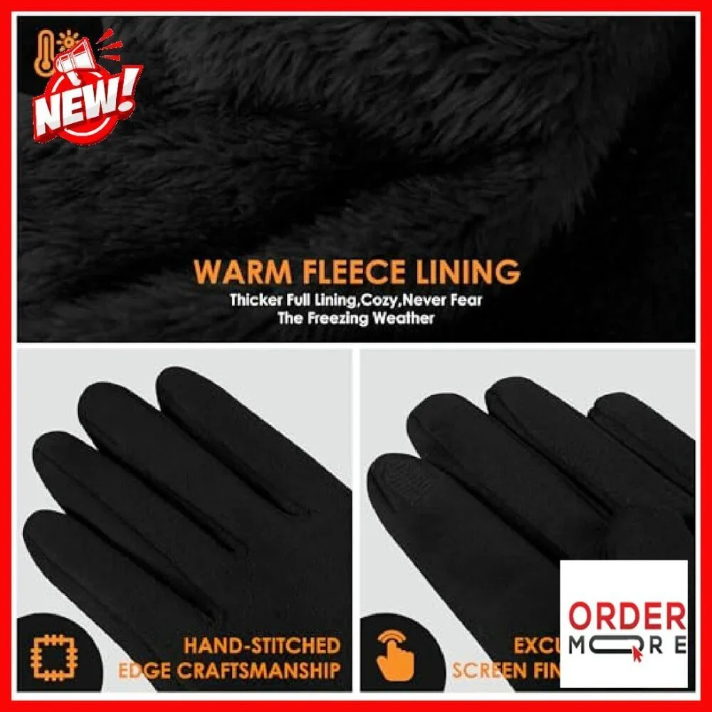 Women's Fleece Lined Touchscreen Winter Gloves Thermal Windproof